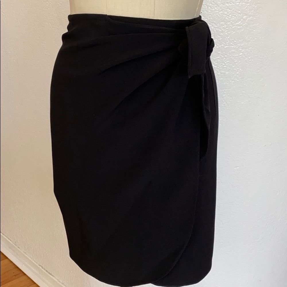 Vintage DKNY black ruched side skirt Y2K grunge 2 - Picture 1 of 5